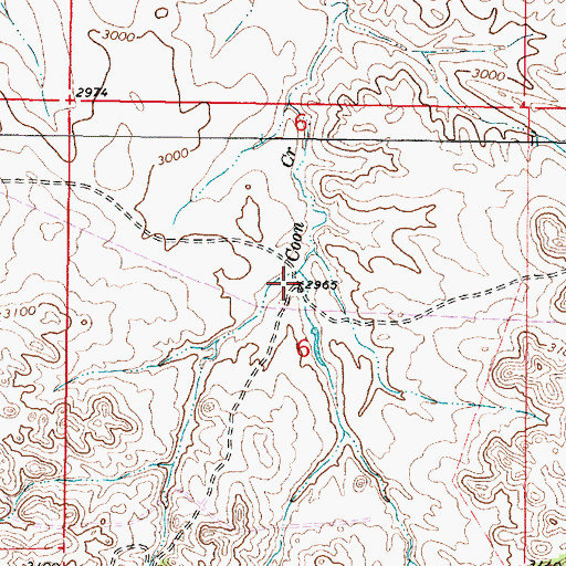 Topographic Map of 01N46E06ACBC01 Well, MT