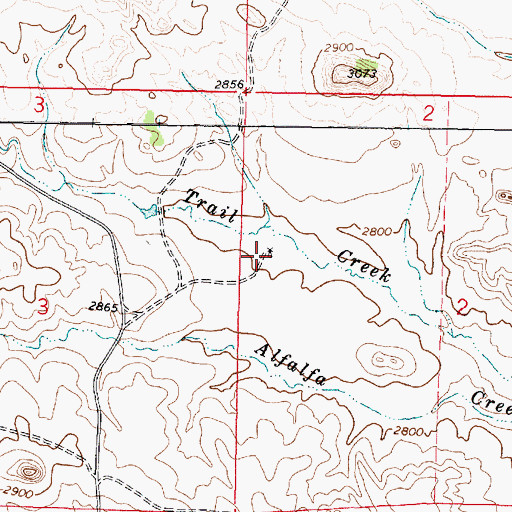 Topographic Map of 01N44E02BCBD01 Well, MT