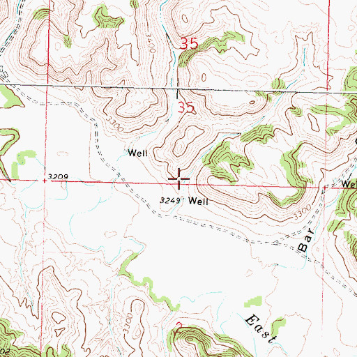 Topographic Map of 01N37E02BAAA01 Well, MT