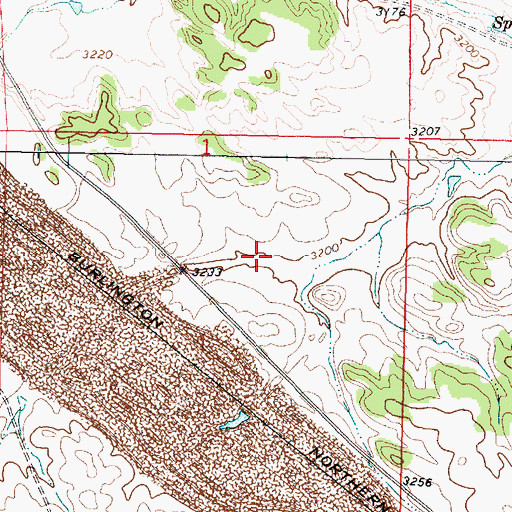 Topographic Map of 01N41E01ACAB02 Well, MT