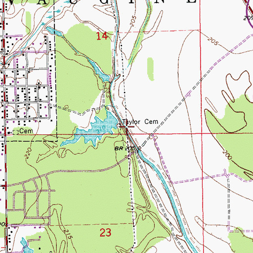 Topographic Map of Phillips Lake Dam, AR