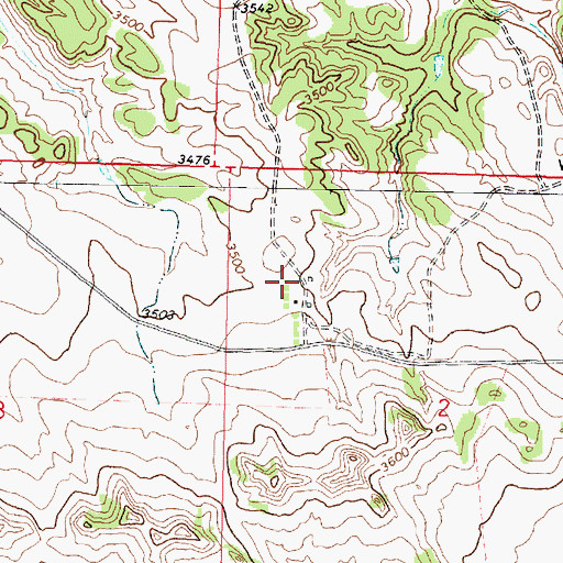 Topographic Map of 01N40E02BCAB01 Well, MT