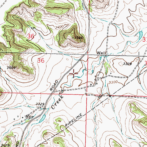 Topographic Map of 02N36E36DDAC01 Spring, MT