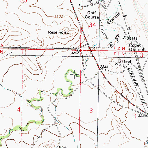 Topographic Map of 01N41E04AADD01 Well, MT
