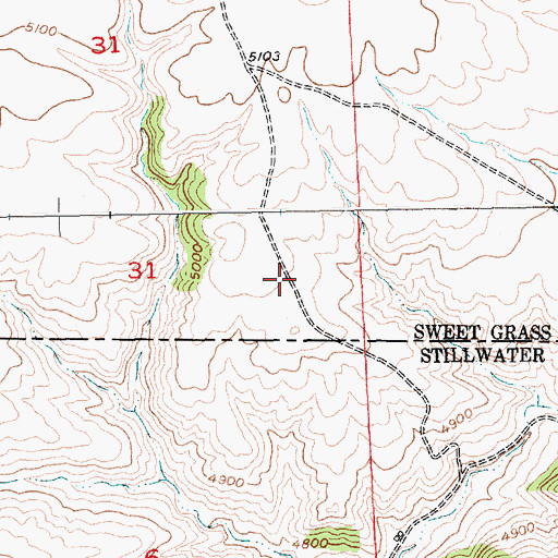 Topographic Map of 02N18E06AACA01 Well, MT