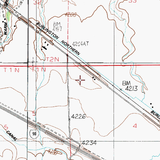 Topographic Map of 01N03E04BBB_01 Well, MT