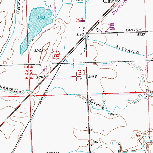 Topographic Map of 02N27E31CDAC01 Well, MT