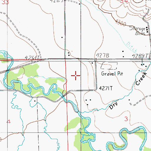 Topographic Map of 01N04E03BBAA01 Well, MT