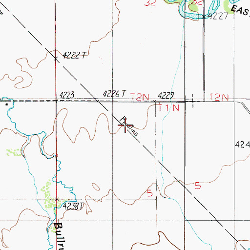 Topographic Map of 01N04E05BA__01 Well, MT