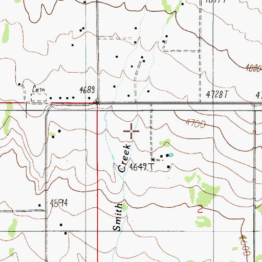 Topographic Map of 01N05E02BAAD01 Well, MT