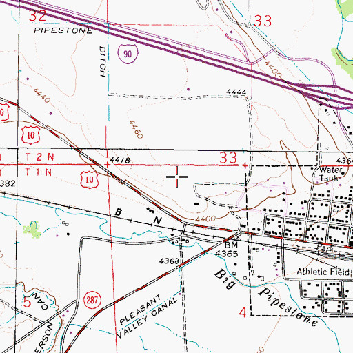 Topographic Map of 02N04W28CDCB01 Well, MT