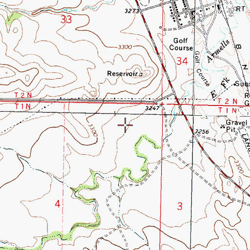 Topographic Map of 01N41E04AABD01 Well, MT