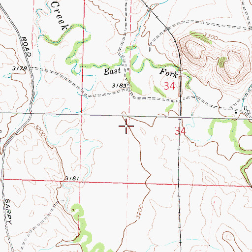 Topographic Map of 02N37E34CACC01 Well, MT