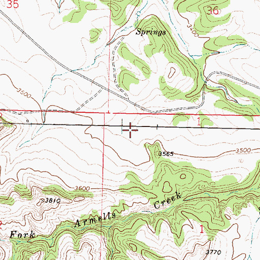 Topographic Map of 01N39E01BBBA01 Well, MT