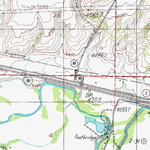 Topographic Map of 02N03W33DCD_01 Well, MT