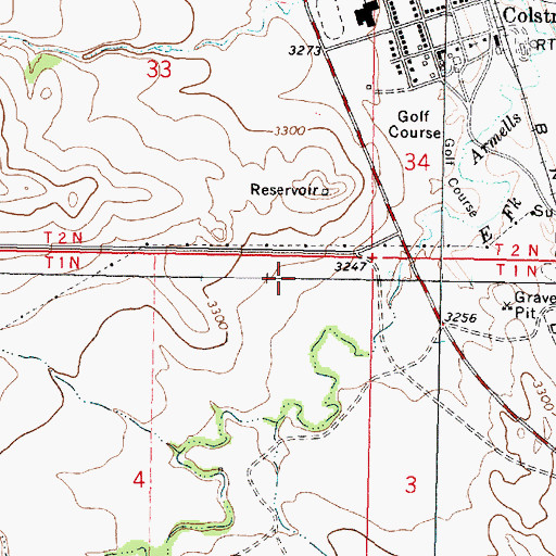 Topographic Map of 01N41E04AABB01 Well, MT