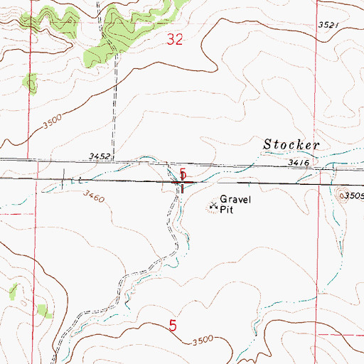Topographic Map of 01N40E05ABBB01 Well, MT