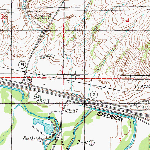 Topographic Map of 02N03W34CCD_01 Well, MT