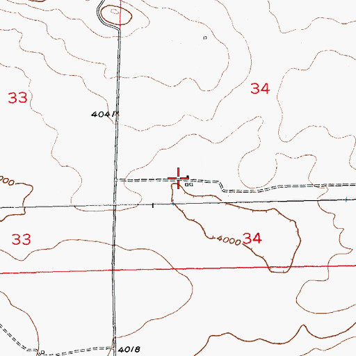 Topographic Map of 02N21E34CBDD01 Well, MT