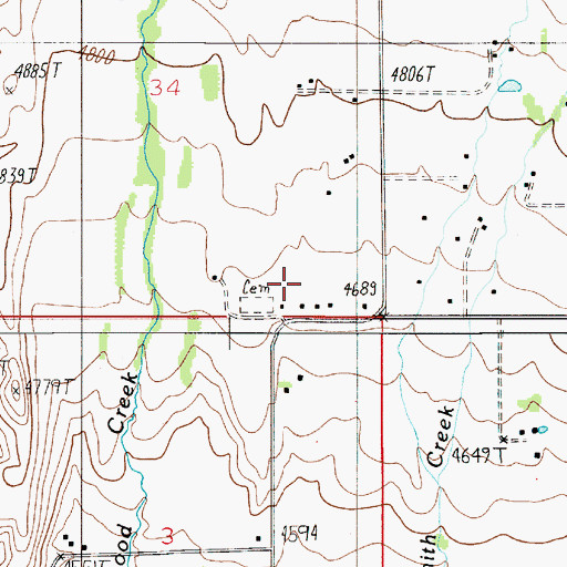 Topographic Map of 02N05E34DDC_01 Well, MT
