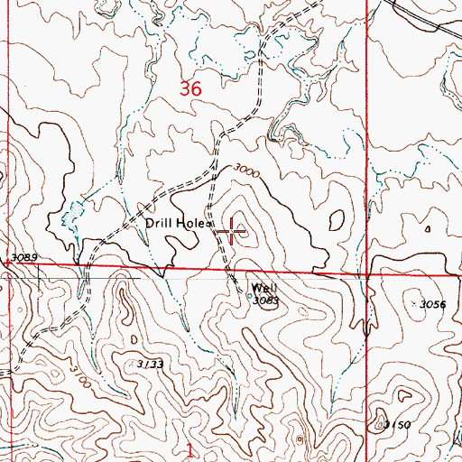 Topographic Map of 02N51E36DC__01 Well, MT