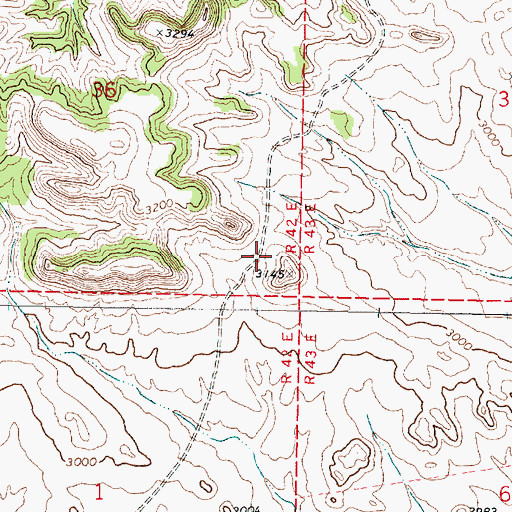 Topographic Map of 02N42E36DDDB01 Well, MT