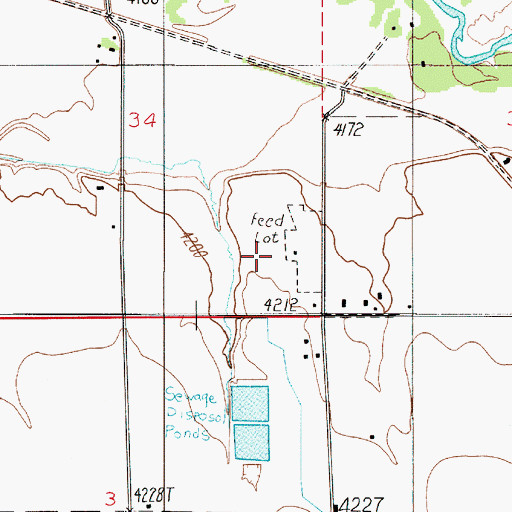 Topographic Map of 02N03E34DD__01 Well, MT