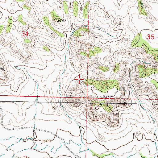 Topographic Map of 01N41E03AABB01 Well, MT