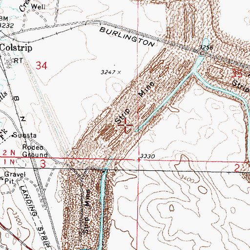 Topographic Map of 02N42E34DDAD01 Well, MT
