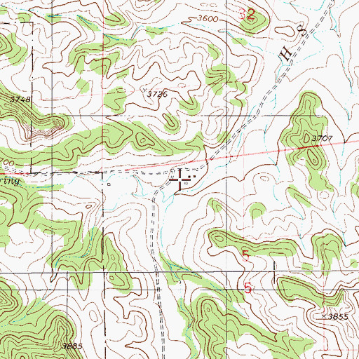 Topographic Map of 01N59E05BAC_01 Well, MT