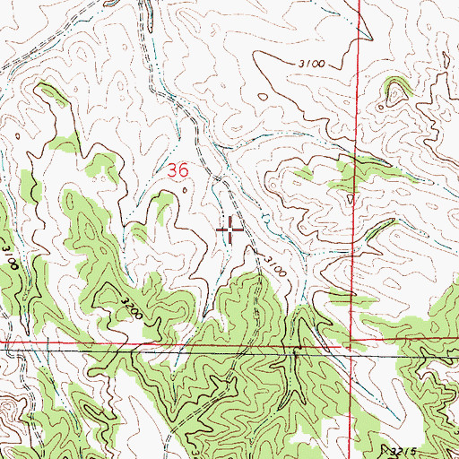 Topographic Map of 02N43E36DBDD01 Well, MT