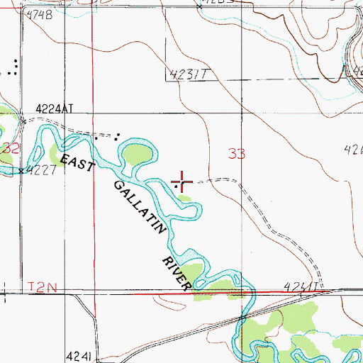 Topographic Map of 02N04E33CA__01 Well, MT