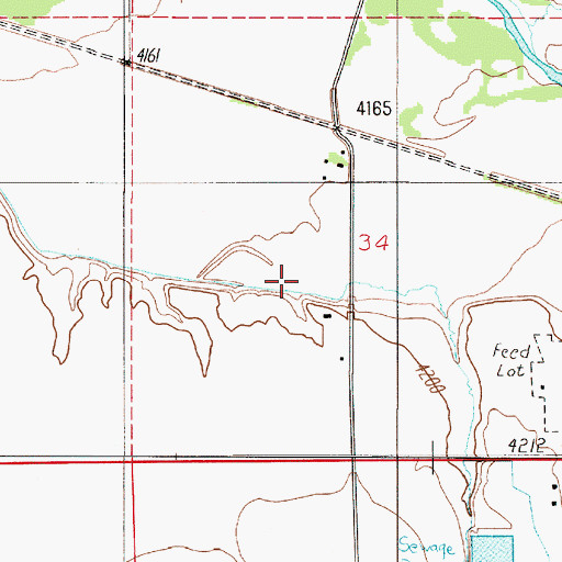 Topographic Map of 02N03E34CA__01 Well, MT