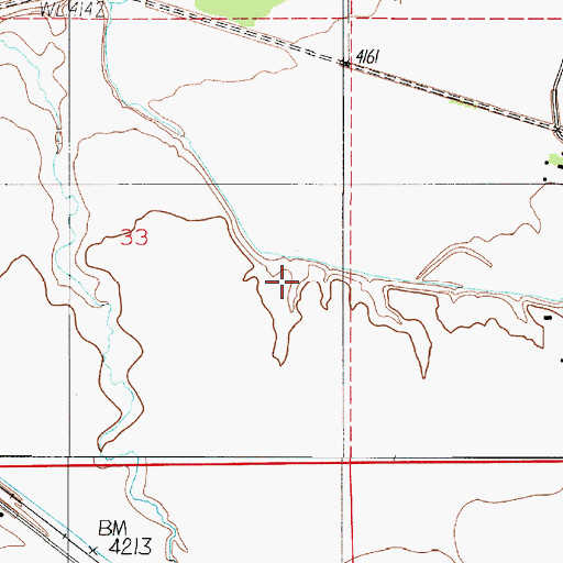 Topographic Map of 02N03E33DADD01 Well, MT
