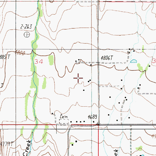 Topographic Map of 02N05E34DA__01 Well, MT