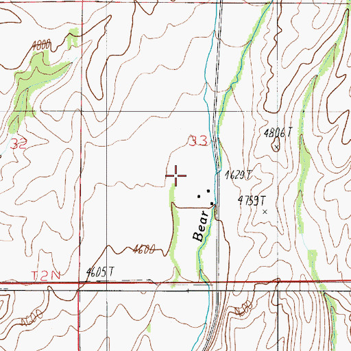 Topographic Map of 02N05E33CA__01 Well, MT