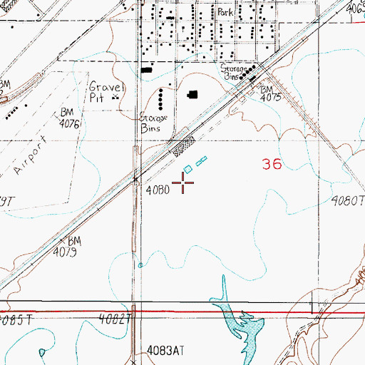 Topographic Map of 02N01E36CBA_01 Well, MT
