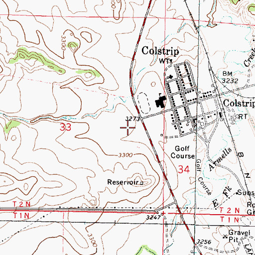 Topographic Map of 02N41E33DAAA03 Well, MT