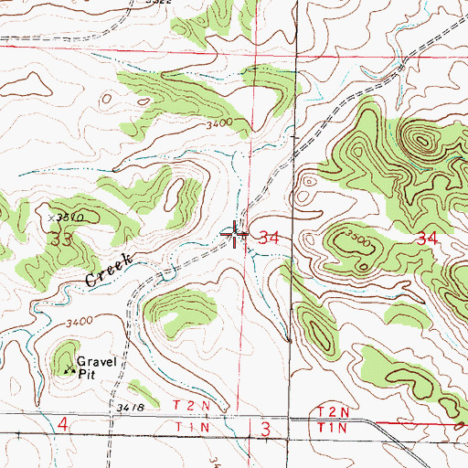 Topographic Map of 02N40E33DAAA01 Well, MT