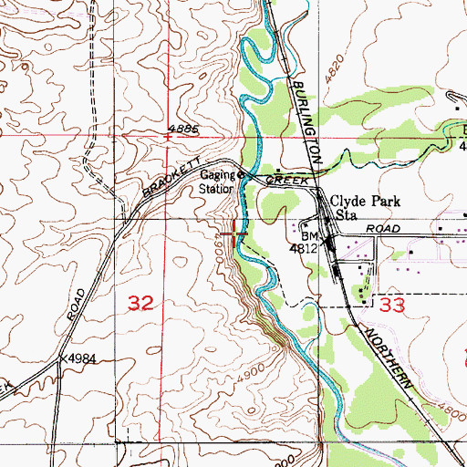 Topographic Map of 02N09E33B___01 Well, MT