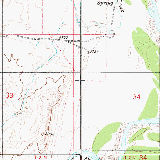 Topographic Map of 02N54E34BBB_02 Well, MT
