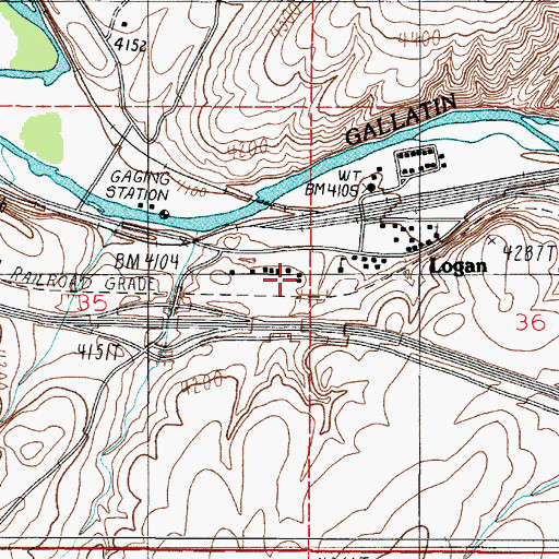 Topographic Map of 02N02E35ADDA01 Well, MT