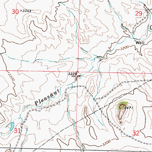 Topographic Map of 02N37E32BBBB01 Well, MT
