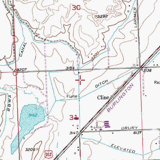 Topographic Map of 02N27E31ABBC01 Well, MT