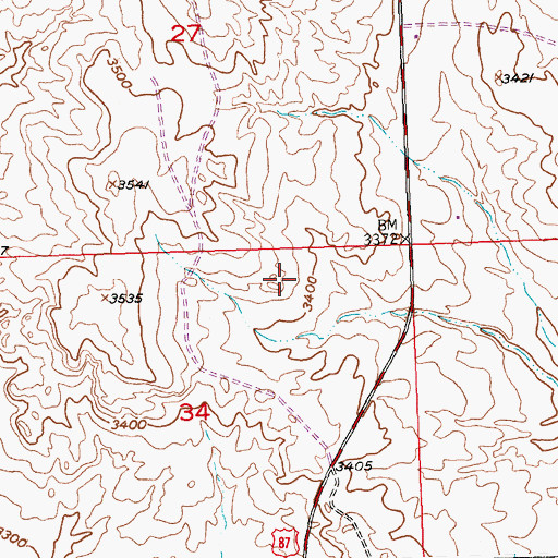 Topographic Map of 02N26E22DDCB01 Well, MT