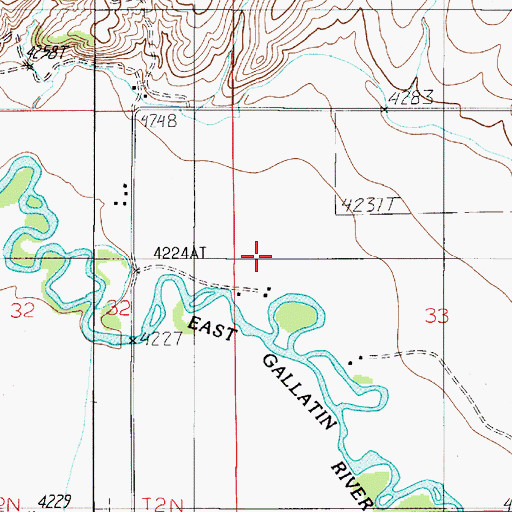 Topographic Map of 02N04E33BC__01 Well, MT
