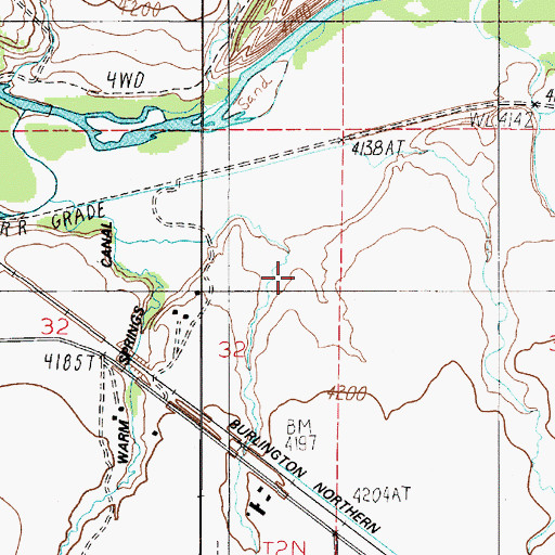 Topographic Map of 02N03E32AD__01 Spring, MT