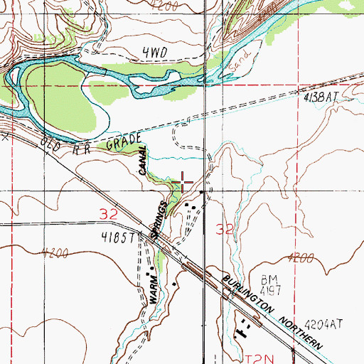 Topographic Map of 02N03E32AC__01 Spring, MT