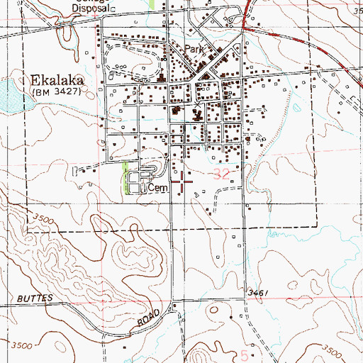 Topographic Map of 02N58E32BAD_02 Well, MT