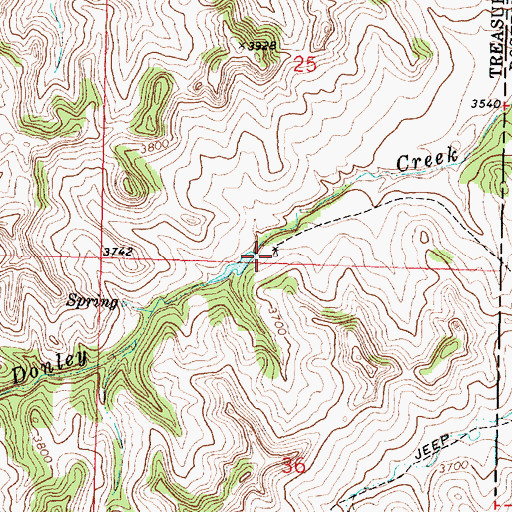 Topographic Map of 02N38E25CDDD01 Well, MT